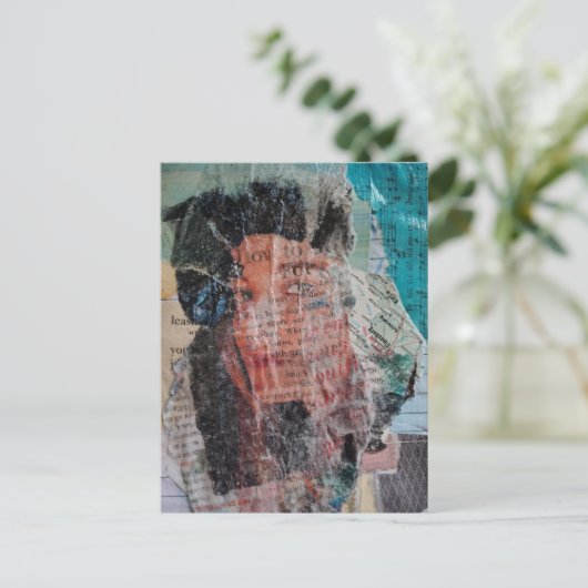 Carte Postale A Face Mixed Media Collage (Debout devant)