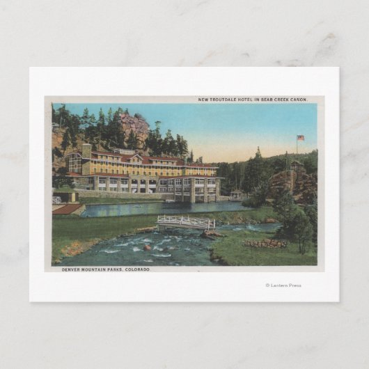 Carte Postale À feuillage persistant, CO - Troutdale Hotel, Bear (Devant)