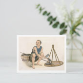 Carte Postale A Fishmonger, plate 39 from 'The Costumes of China (Debout devant)