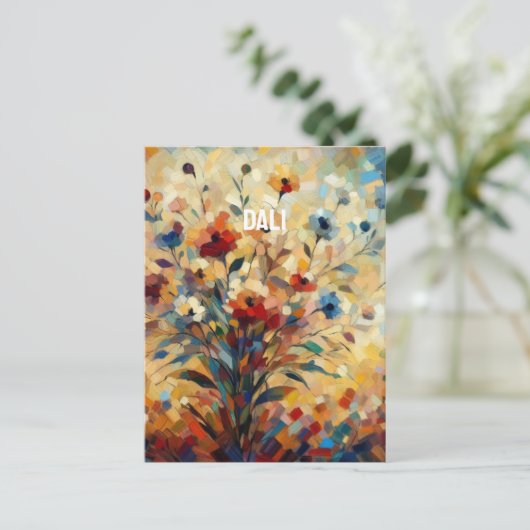 Carte postale à fleurs dali (Debout devant)