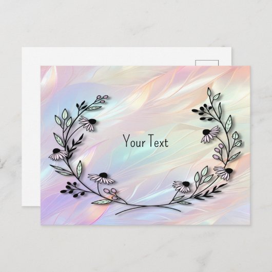 Carte postale à fleurs minimale (Devant / Derrière)