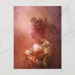 Carte postale à fleurs murales