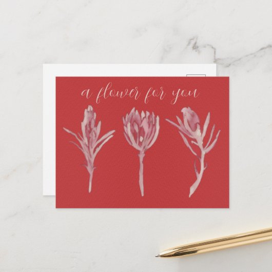 Carte Postale A flower for you (Devant/Arrière en situation)