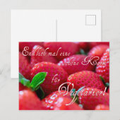 Carte postale à fraises pour végétariens ! (Devant / Derrière)