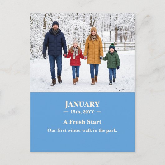 Carte Postale A Fresh Start January Memory Photo Postcard (Devant)