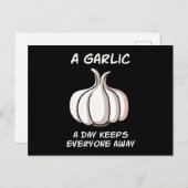 Carte Postale A Garlic A Day Garlic Vegetable Cook (Devant / Derrière)