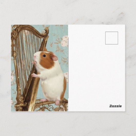Carte Postale A Gentle Tune – Artistic Guinea Pig Postcard (Dos)