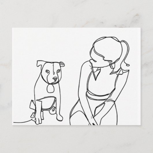 Carte Postale A Girl and Her Dog (Devant)