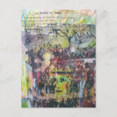 Carte Postale A grungy face verbs mixed media collage (Devant)