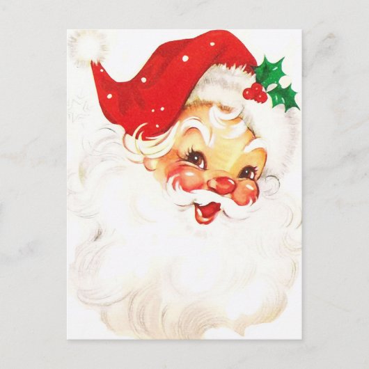 Carte Postale A Holly, Jolly Apple-Cheeked Santa Claus, Partie 1 (Devant)