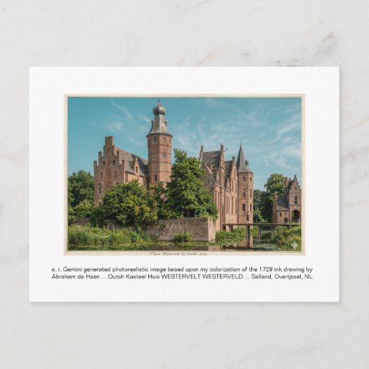 Carte Postale a. i. Gemini a généré Kasteel WESTERVELT. (Devant)