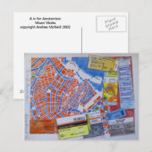 Carte Postale A is for Amsterdam postcard (Devant / Derrière)