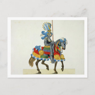 Carte Postale A knight on his to a tournament, plate from 'A