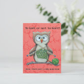 Carte Postale À Knit ou à Not Knit Owl (Debout devant)