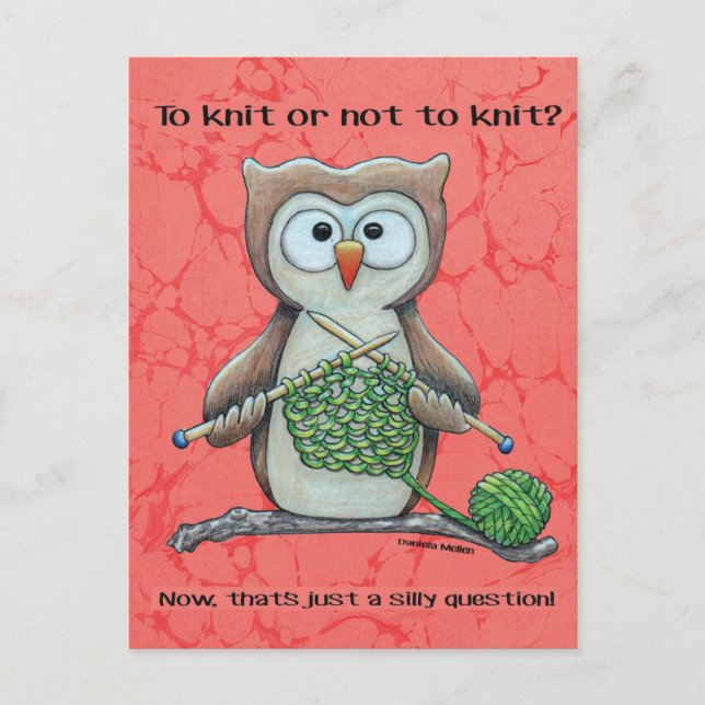 Carte Postale À Knit ou à Not Knit Owl (Devant)
