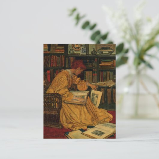 Carte Postale À la bibliothèque (Debout devant)