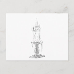 Carte postale à la bougie
