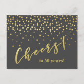 Carte Postale À la cinquantaine ! Paillettes dorées glamour (Devant)
