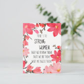 Carte Postale À la force des femmes, aquarelle florale Clématite (Debout devant)