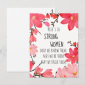 Carte Postale À la force des femmes, aquarelle florale Clématite (Devant / Derrière)