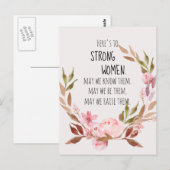 Carte Postale À la force des femmes Pink Peony (Devant / Derrière)