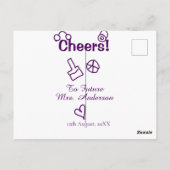 Carte Postale À la future Mme nom de la mariée gribouillage viol (Dos)