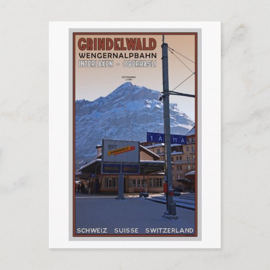 Carte Postale À la gare de Grindelwald (Devant)