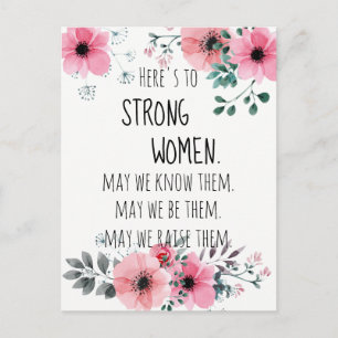 Carte Postale À la gloire des femmes fortes - Fleurs aquarelles