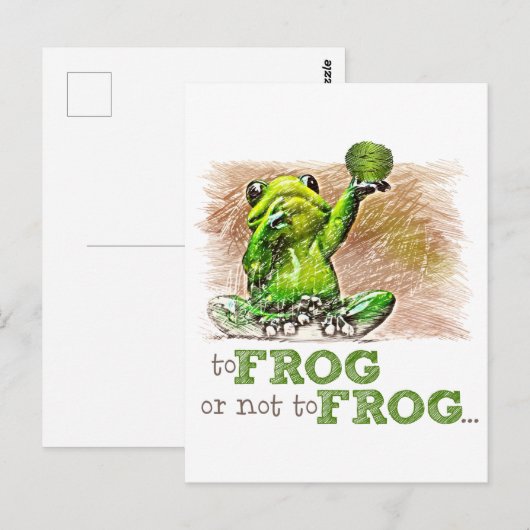 Carte Postale À la grenouille ou non à la grenouille ... (Devant / Derrière)