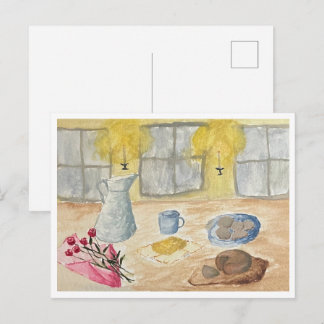 Carte postale à la lumière des bougies