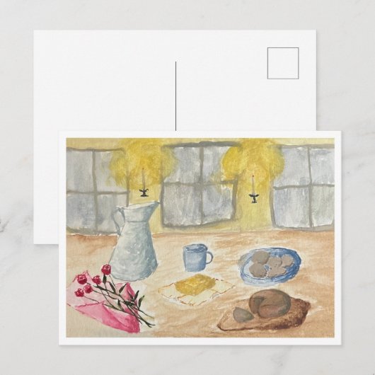 Carte postale à la lumière des bougies (Devant / Derrière)