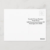 Carte postale à la Maison Blanche (Dos)