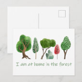 Carte Postale À la maison dans la forêt Citation inspirante (Devant / Derrière)