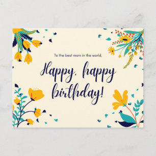 Carte Postale À la meilleure maman du monde Anniversaire