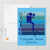 Carte Postale À la Meilleure Plongeuse Jamais Personnalisable Po (Devant / Derrière)