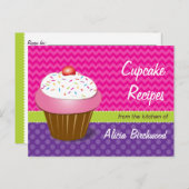 Carte postale à la mode Cupcake Recette (Devant / Derrière)