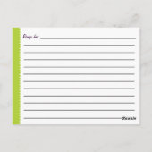 Carte postale à la mode Cupcake Recette (Dos)