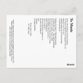 CARTE POSTALE À LA MUSIQUE (Dos)