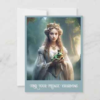 CARTE POSTALE " À LA RECHERCHE DE PRINCE CHARMING "