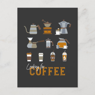 Carte Postale À la recherche d'un délicieux verre de café