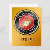Carte postale à la retraite USMC (Devant / Derrière)