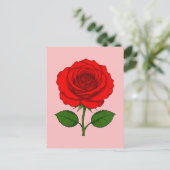 Carte postale à la rose rouge (Debout devant)