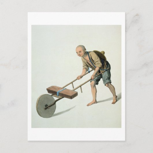 Carte Postale A Labourer, plate 27 from 'The Costume of China', (Devant)