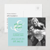 Carte postale à l'ampersand élégant pour annoncer  (Devant / Derrière)