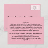 Carte postale à l'ancien président Trump (Devant / Derrière)