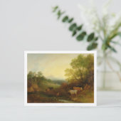 Carte Postale A Landscape with Cattle and Figures by a Stream (Debout devant)