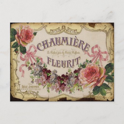Carte postale à l'étiquette vintage (Devant)