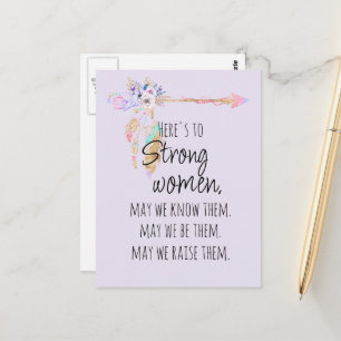 Carte Postale À l'honneur des femmes fortes Bohème floral flèche