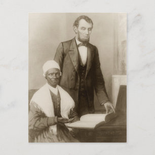 Carte Postale A. Lincoln montrant Sojourner Truth the Bible