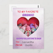 Carte Postale À ma fête préférée Gnomie Valentine (Devant / Derrière)